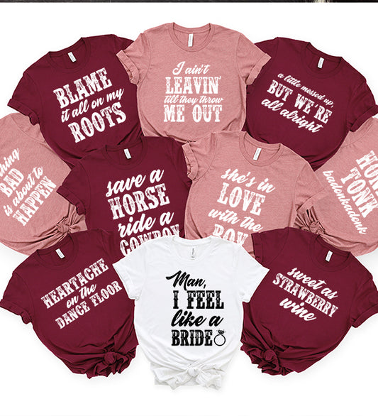Country Music Bachelorette Tees