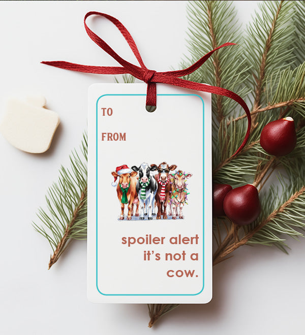 Sassy Christmas Cows Gift Tags