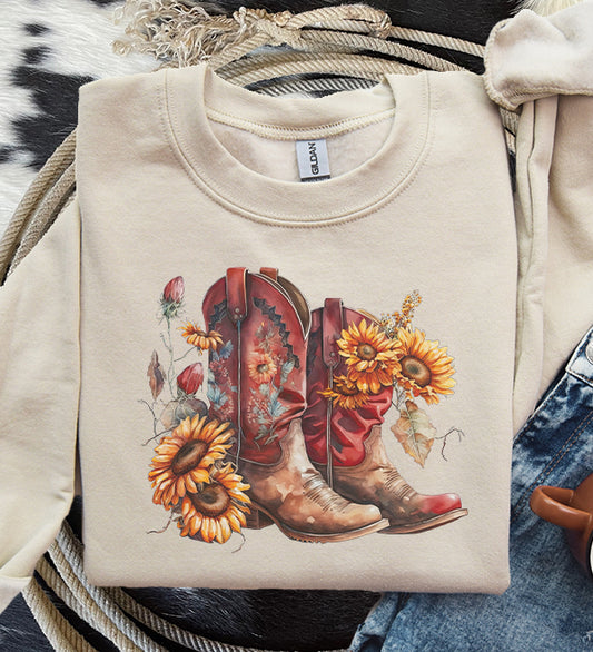 Sunflower Boots Crewneck