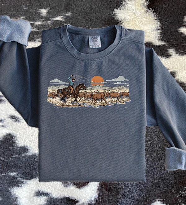 Herding Longhorns Long Sleeve