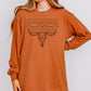 Cow Skull Boot Stitch Long Sleeve