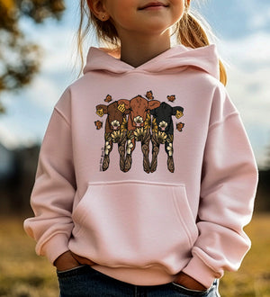 Floral Calf Trio Youth Hoodie